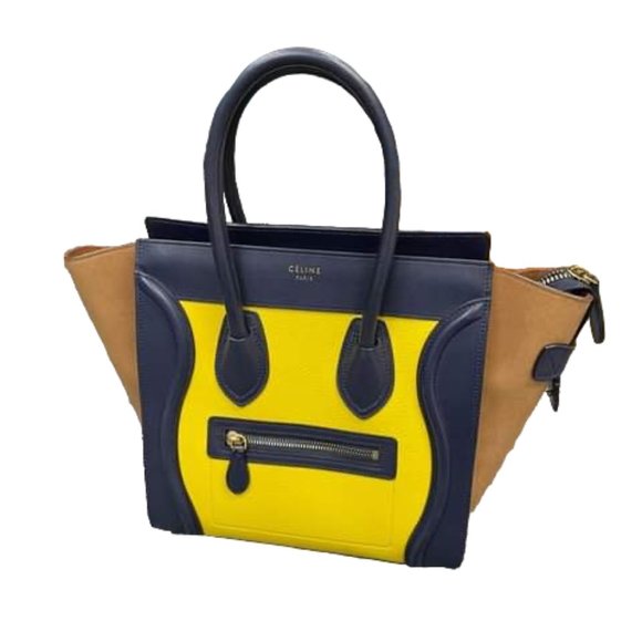 Celine Handbags - Celine Multicolor Suede And Leather Micro Luggage Tote